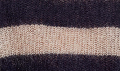 Bella Dahl Wide Stripe Crewneck Sweater In Navy Stripes