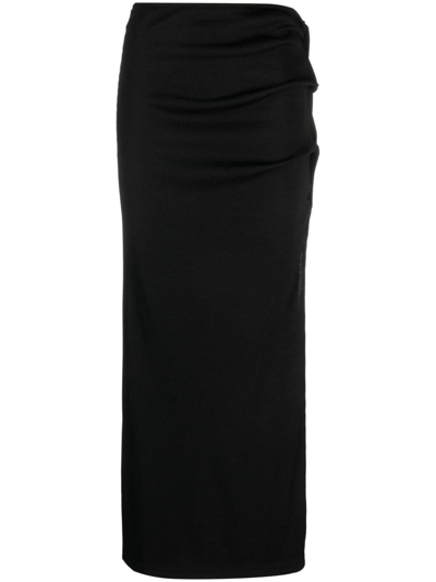 Shop Christopher Esber Twist-detail Ribbed Skirt In Black