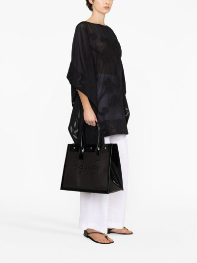 Saint Laurent Rive Gauche Patent-finish Tote Bag In Schwarz