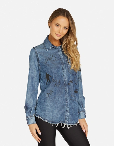 Lauren Moshi Sloane Elvis Presley Rock & Roll In Acid Denim