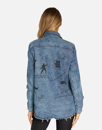 Lauren Moshi Sloane Elvis Presley Rock & Roll In Acid Denim