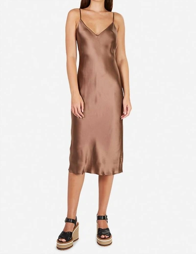 Shop L Agence Jodie Slip Dress In Sparrow In Brown