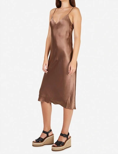 Shop L Agence Jodie Slip Dress In Sparrow In Brown