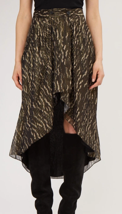 Shop Iro Arzu Skirt In Black/beige In Multi