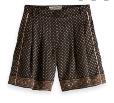 Shop Scotch & Soda Printed Pajama Shorts In Dark Brown