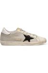 GOLDEN GOOSE Super Star distressed leather-paneled mesh trainers