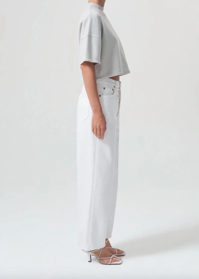 Agolde Reed Cropped Fleece Tee In Spoon In Multi