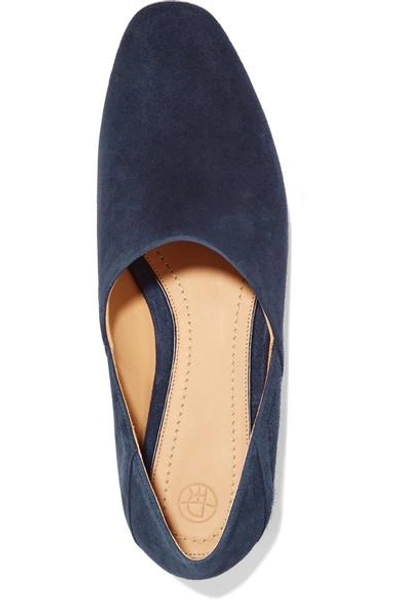 Shop The Row Noelle Suede Loafers In Navy