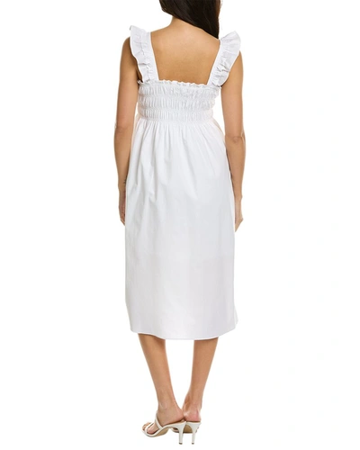 Shop Bcbgeneration Poplin Smocked Midi Dress In White