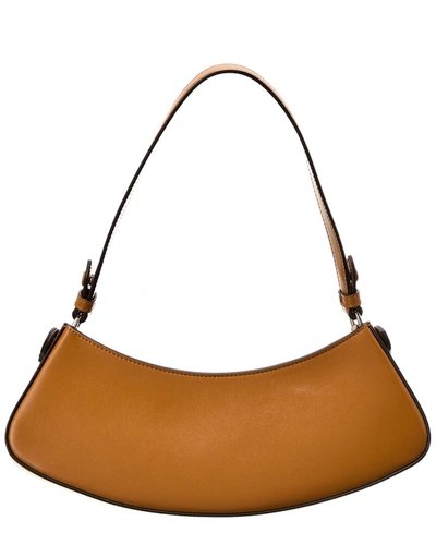 Shop Fendi O-lock Swing Leather Hobo Bag In Brown