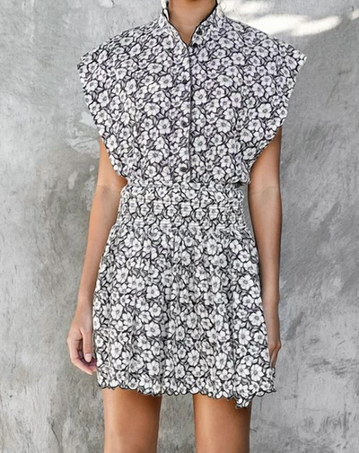 Christy Lynn Ava Skirt In Black Posey Print In Multi