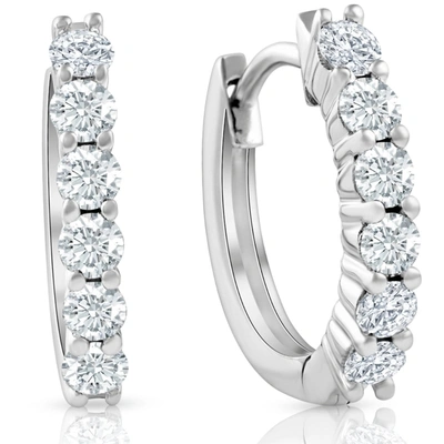 Shop Pompeii3 3/4 Cttw Lab Grown Diamond Hoops In White Or Yellow Gold 1/2" Tall In Multi