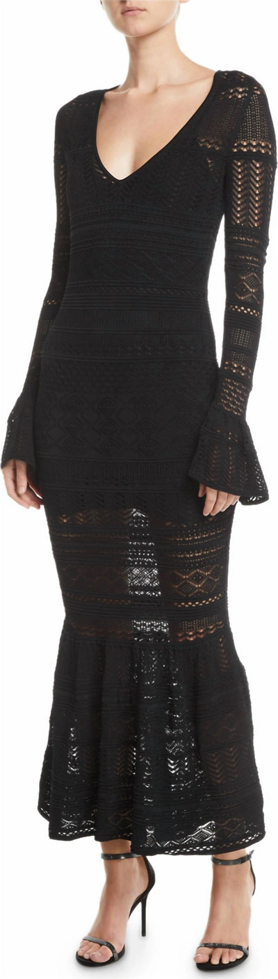 Shop Alexis Darcie Knitted Dress In Black
