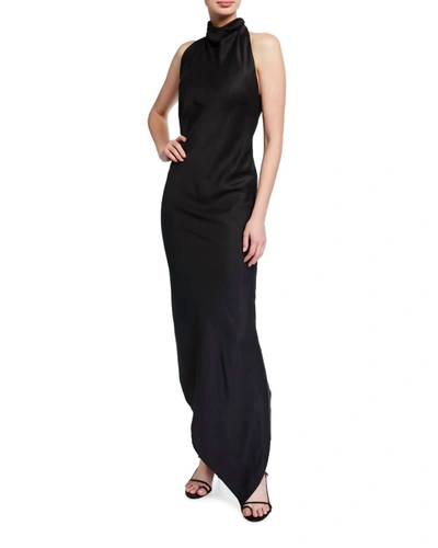 Shop Rta Drew Halter Top Dress In Starry Night In Black