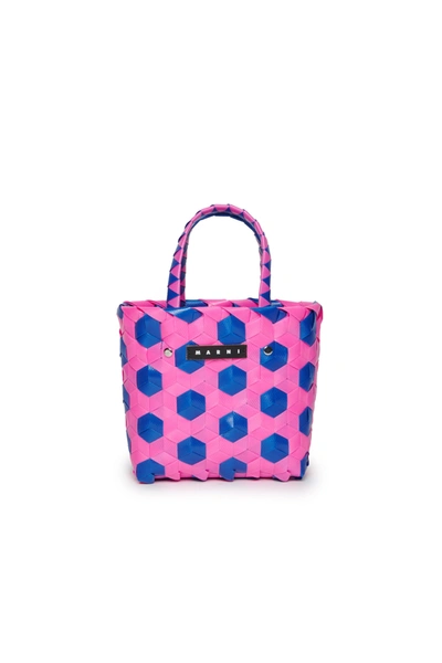 Shop Marni Woven Dot Bag In Pink