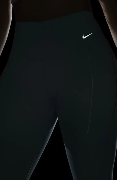Shop Nike Universa Medium Support High Waist 7/8 Leggings In Mineral/ Black