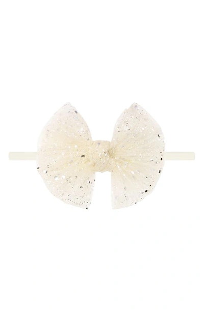 Shop Baby Bling Tulle Fab Bow Headband In Ivory Princess Tulle