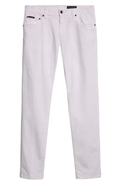 Shop Dolce & Gabbana Stretch Slim Fit Jeans In White