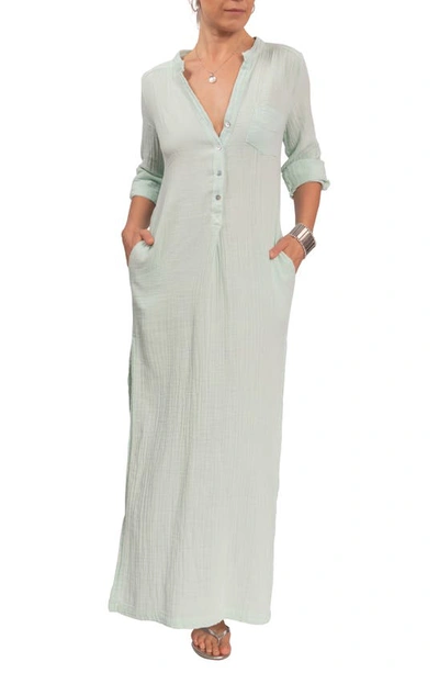 Shop Everyday Ritual Tracey Cotton Caftan In Mint