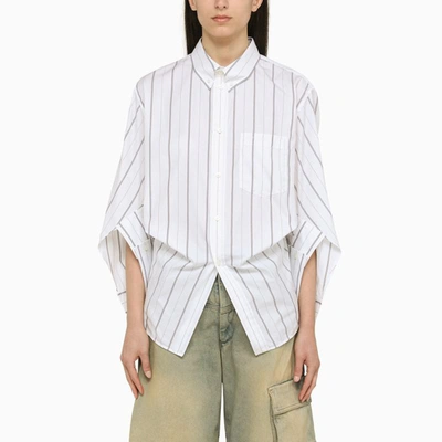 Shop Balenciaga Swing Twisted Bb Corp Shirt In White