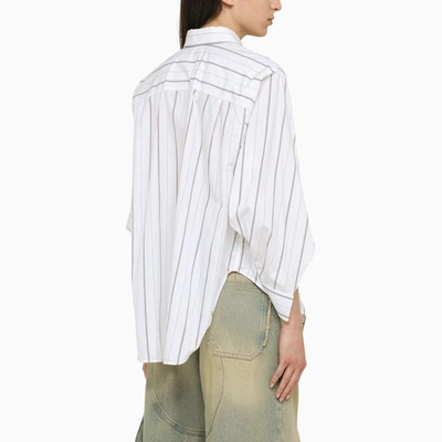 Shop Balenciaga Swing Twisted Bb Corp Shirt In White