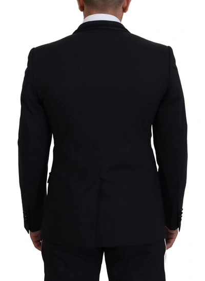 Shop Dolce & Gabbana Elegant Black Silk-lined Evening Men's Blazer