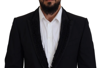 Shop Dolce & Gabbana Elegant Black Silk-lined Evening Men's Blazer