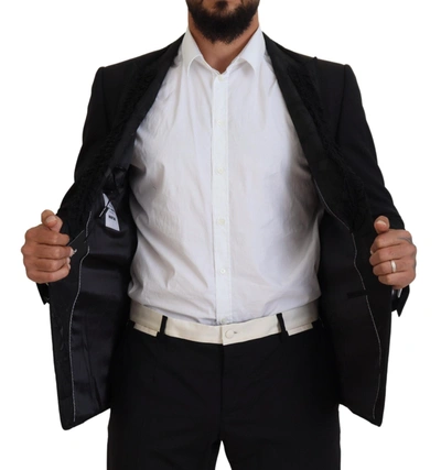 Dolce & Gabbana Black Martini Slim Fit Jacket Blazer In Black