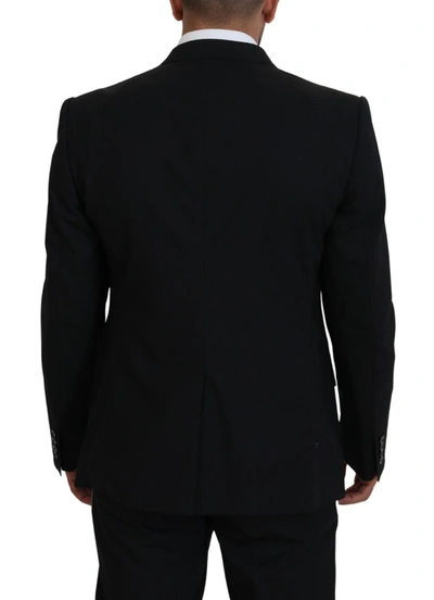 Dolce & Gabbana Black Wool Stretch Slim Fit Jacket Blazer In Black