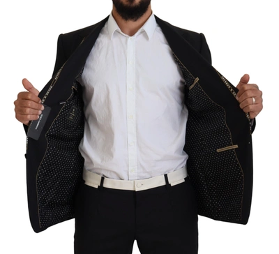 Dolce & Gabbana Black Wool Stretch Slim Fit Jacket Blazer In Black