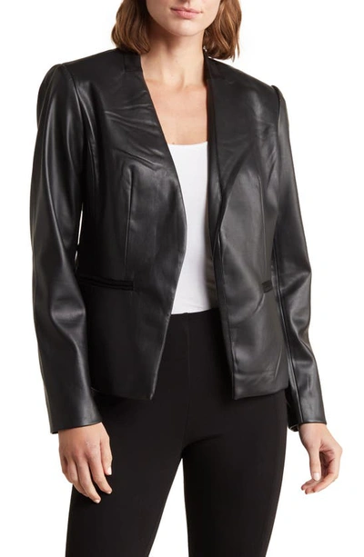 T Tahari Faux Leather Blazer In Black | ModeSens