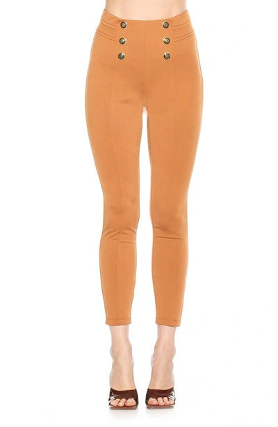 Shop Alexia Admor Freyja Classic High Waist Ponte Leggings In Camel