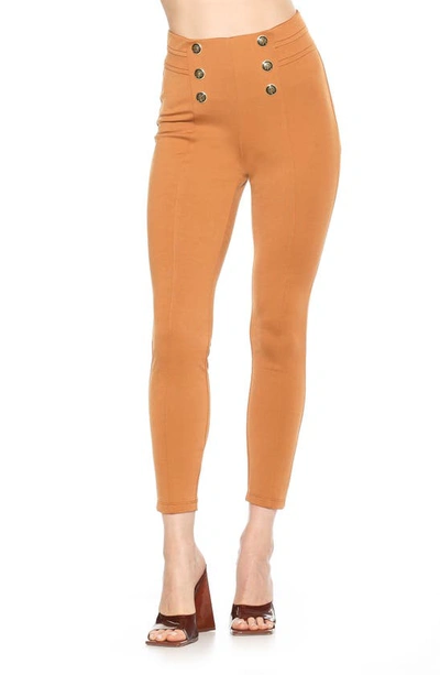 Shop Alexia Admor Freyja Classic High Waist Ponte Leggings In Camel