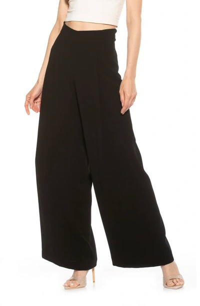 Alexia Admor Elia High Waist Pleat Wide Leg Pants In Black