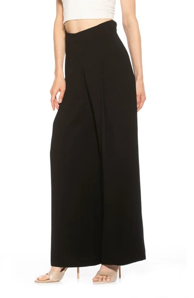 Alexia Admor Elia High Waist Pleat Wide Leg Pants In Black