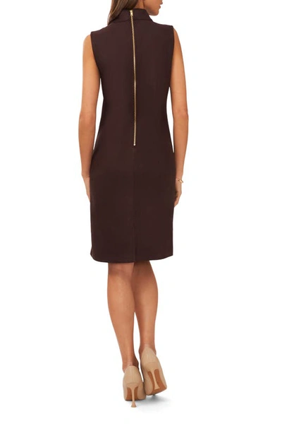 Halogen Mock Neck Sleeveless Dress In Dark Roast