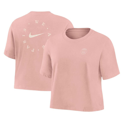 Shop Nike Pink Paris Saint-germain Voice Crop T-shirt