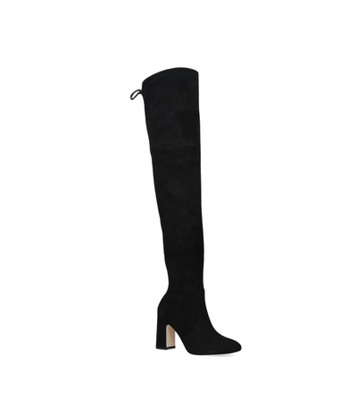 Shop Stuart Weitzman Women's Kirstie Black Suede Over The Knee Boots Size 7.5