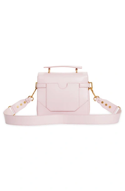 Balmain B-buzz 23 Monogram Leather Top Handle Bag In 4ak Pale Pink