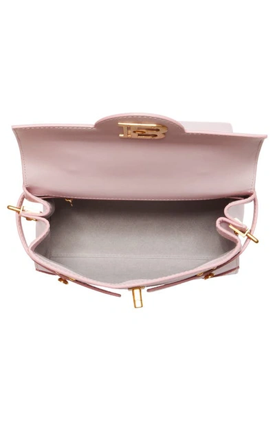 Balmain B-buzz 23 Monogram Leather Top Handle Bag In 4ak Pale Pink