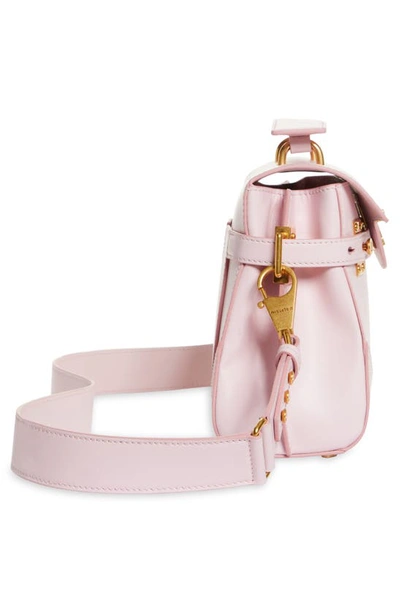 Balmain B-buzz 23 Monogram Leather Top Handle Bag In 4ak Pale Pink