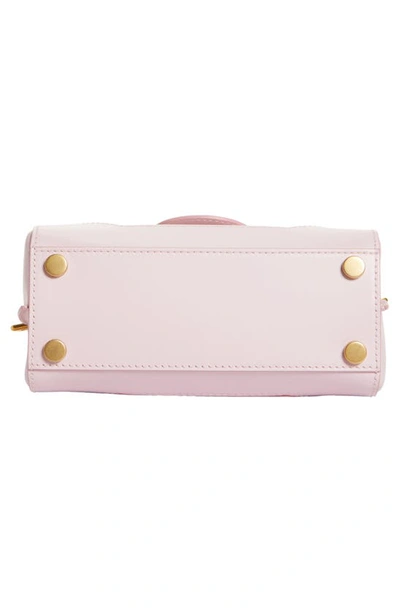 Balmain B-buzz 23 Monogram Leather Top Handle Bag In 4ak Pale Pink