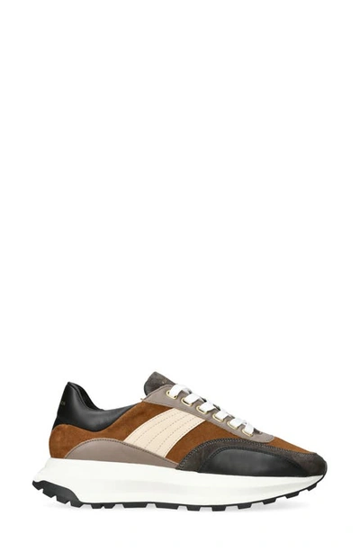 Kurt Geiger Gaspar Contrast-panel Suede Low-top Trainers In Brown