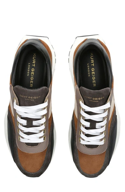 Kurt Geiger Gaspar Contrast-panel Suede Low-top Trainers In Brown
