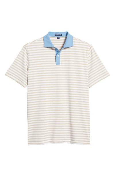 Shop Peter Millar Crown Crafted Bass Stripe Performance Polo In Summer Dunes
