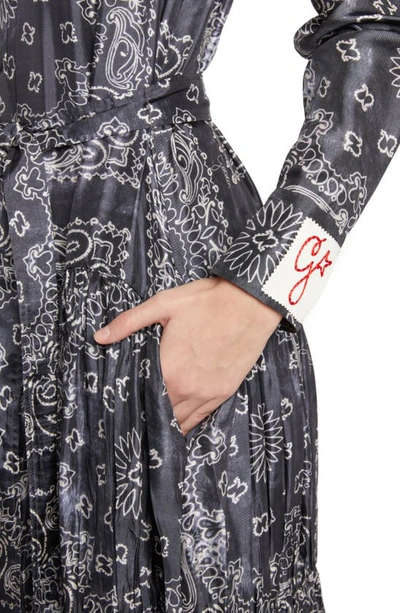 Golden Goose Bandana Print Long Sleeve Maxi Shirtdress In Anthracite