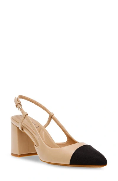 Shop Anne Klein Brinlee Pointed Toe Pump In Nude/ Black