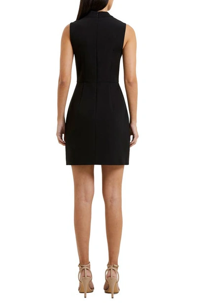 French Connection Echo Sleeveless Mock Neck Dress In Blackout
