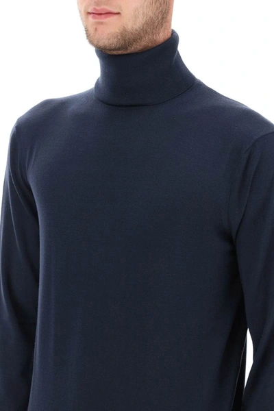 Shop Tom Ford Fine Wool Turtleneck In Blue