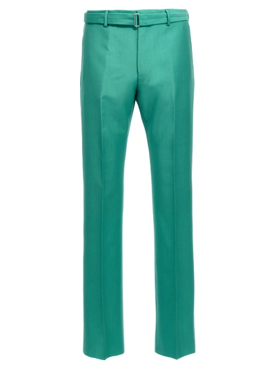 Shop Lanvin Belted Pants Green